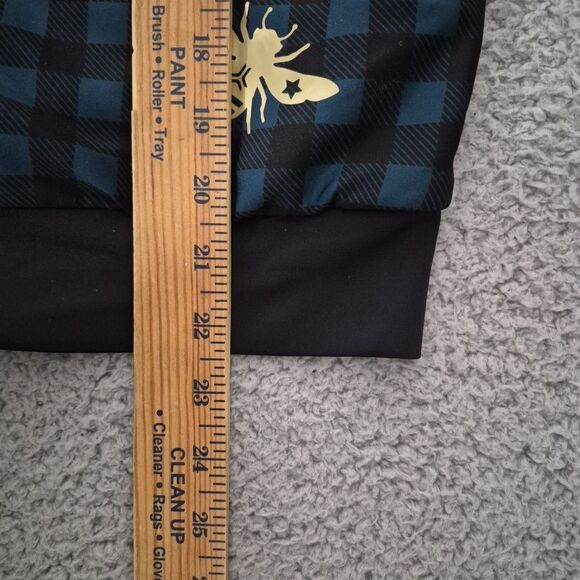 Ultracor Hoodie Vest Women Sz Small Plaid Green Black Gold Full Zip Bumble Bees - Picture 11 of 11